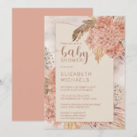 Pampas Grass and Hydrangeas Blooms Baby Dusche