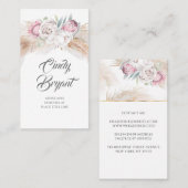 Pampas Grass and King Protea Blume Elegant Exotic Visitenkarte (Vorne/Hinten)