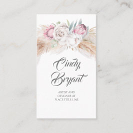 Pampas Grass and King Protea Blume Elegant Exotic Visitenkarte