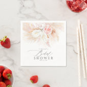 Pampas Grass and Pink Blume Brautparty Serviette (Beispiel)