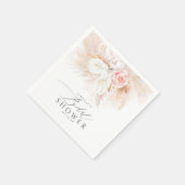 Pampas Grass and Pink Blume Brautparty Serviette (Ecke)