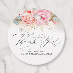 Pampas Grass and Pink Blume Vielen Dank Geschenkanhänger