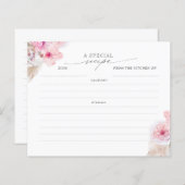 Pampas Grass and Pink Tropical Blume Rezeptkarte (Vorne/Hinten)