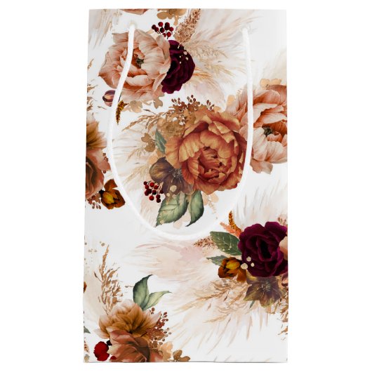 Pampas Grass and Rust Terracotta Blume Elegant Kleine Geschenktüte (Vorderseite)