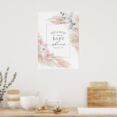Pampas Grass and White Orchids Babydusche Willkomm Poster (Küche)