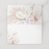 Pampas Grass Anthuriums Elegante Tropische Hochzei Platzkarte (Außenseite Aufgefaltet)