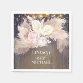 Pampas Grass Anthuriums Rustikale tropische Napkin Serviette (Vorderseite)