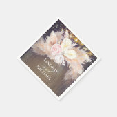 Pampas Grass Anthuriums Rustikale tropische Napkin Serviette (Ecke)