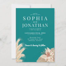 Pampas Grass Aquamarin Green Blue Wedding Modern C