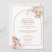 Pampas Grass Arch Erste Heilige Kommune Einladung (Vorderseite)