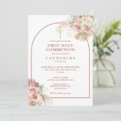 Pampas Grass Arch Erste Heilige Kommune Einladung (Stehend Vorderseite)