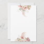 Pampas Grass Arch Erste Heilige Kommune Einladung (Rückseite)