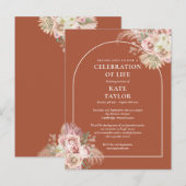 Pampas Grass Arch Feier zur Beerdigung des Lebens Postkarte (Vorne/Hinten)