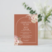 Pampas Grass Arch Feier zur Beerdigung des Lebens Postkarte (Stehend Vorderseite)