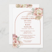 Pampas Grass Arch Feier zur Beerdigung des Lebens Postkarte (Vorne/Hinten)