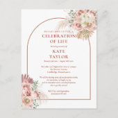 Pampas Grass Arch Feier zur Beerdigung des Lebens Postkarte (Vorderseite)