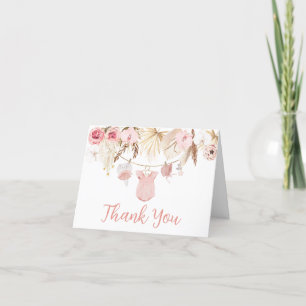 Pampas Grass Baby Clothes Kinderdusche Dankeskarte