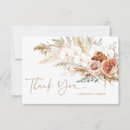 Pampas Grass Baby Dusche Danke Karte (Vorderseite)