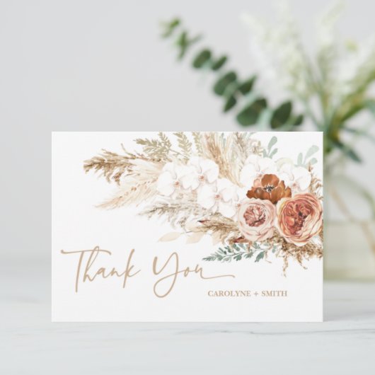 Pampas Grass Baby Dusche Danke Karte (Stehend Vorderseite)