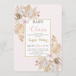 Pampas Grass Baby Dusche Einladung