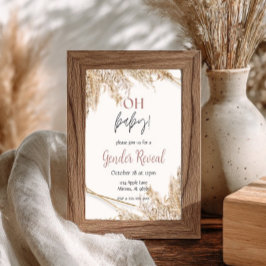 Pampas Grass Baby Dusche Einladung | Neutral Boho