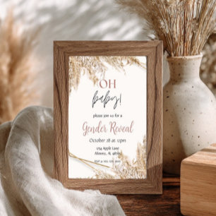 Pampas Grass Baby Dusche Einladung Neutral Boho