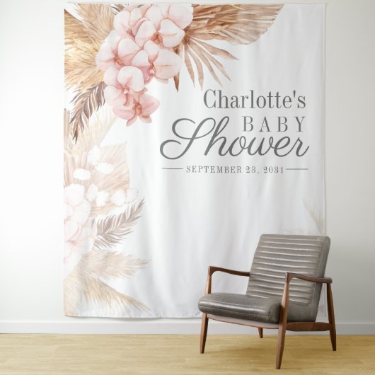 Pampas Grass Baby Dusche Foto Stand Hintergrund Wandteppich (Beispiel)