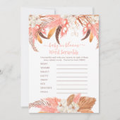 Pampas Grass Baby Dusche Word Scramble Game Card Einladung (Vorderseite)