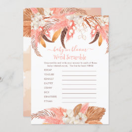 Pampas Grass Baby Dusche Word Scramble Game Card Einladung