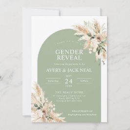 Pampas Grass Baby Gender Reveal Einladung