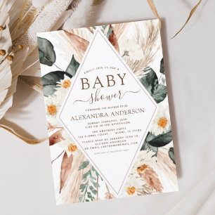 Pampas Grass Baby Shower Boho Eucalyptus Einladung