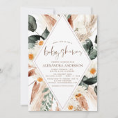 Pampas Grass Baby Shower Boho Eucalyptus Einladung (Vorderseite)