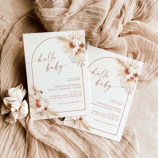 Pampas Grass Baby Shower Einladung | Boho Baby Sho