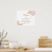 Pampas Grass Baby Shower Girl Begrüßungszeichen Poster (Küche)