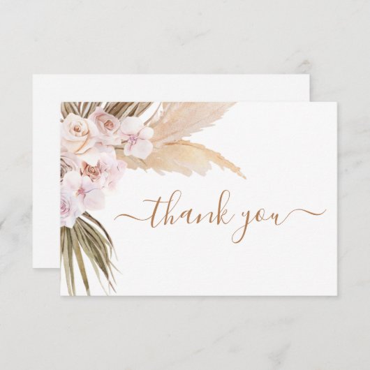 Pampas Grass Babydusche danke Karte (Vorne/Hinten)