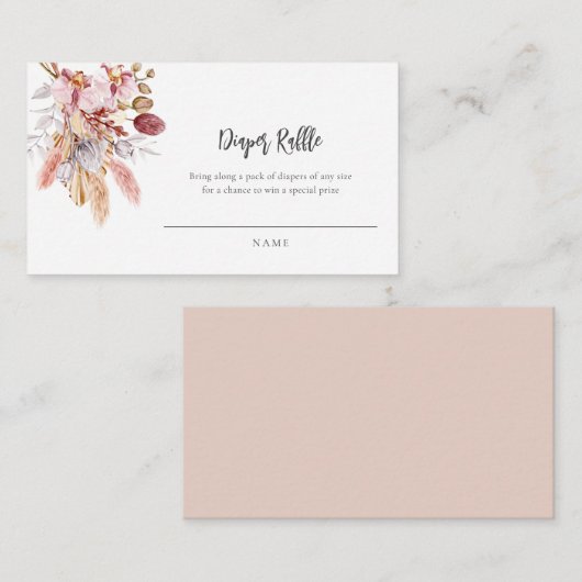 Pampas Grass Babydusche Windelwanne Begleitkarte (Vorne/Hinten)