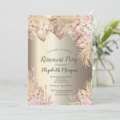 Pampas Grass Balloons Champagner-Rente Einladung (Stehend Vorderseite)