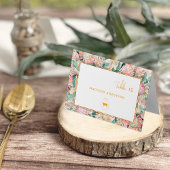 Pampas Grass Beef Meal Choice Guest Name Card Tischnummer