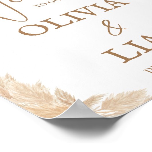 Pampas Grass Begrüßungszeichen Poster (Ecke)