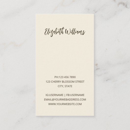 Pampas Grass Beige Sepia Foto | QR-Code Visitenkarte (Rückseite)