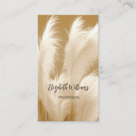 Pampas Grass Beige Sepia Foto | QR-Code Visitenkarte