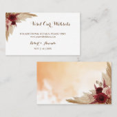 Pampas Grass Besuchen Sie unsere Website Hochzeits Platzkarte (Vorne/Hinten)