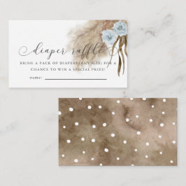 Pampas Grass Blue Baby Duschkabine Windeln Raffle Begleitkarte