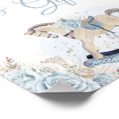 Pampas Grass Blue Floral Rocking Horcards Geschenk Poster (Ecke)