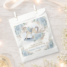Pampas Grass Blue Floral Rocking Horse Baby Dusche Geschenktütchen