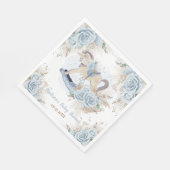 Pampas Grass Blue Floral Rocking Horse Baby Dusche Serviette (Ecke)