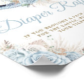 Pampas Grass Blue Floral Rocking Horse Diaper Poster (Ecke)