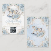 Pampas Grass Blue Floral Rocking Horse UAWG QR Begleitkarte (Vorne/Hinten)