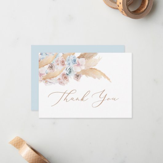 Pampas Grass Blue Wüste Danke Karte (Vorderseite/Rückseite Beispiel)