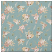 Pampas Grass & Blume auf Bluish Green Stoff (Muster)